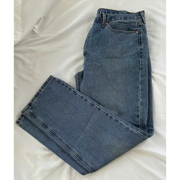 Levi's 505 Regular Fit Straight Leg Blue Denim Jeans Men's Size 38x34 - Picture 3 of 4